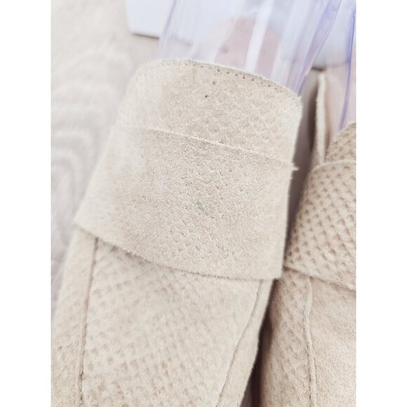 Free People At Ease Beige Snakeskin Square Toe Slip On Loafer Mule Shoes 6 36.5 - Picture 10 of 10